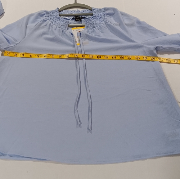 Social Standard by Sanctuary Women's Seaspray Blue Tallie Peasant Top (NWT) - Picture 6 of 7